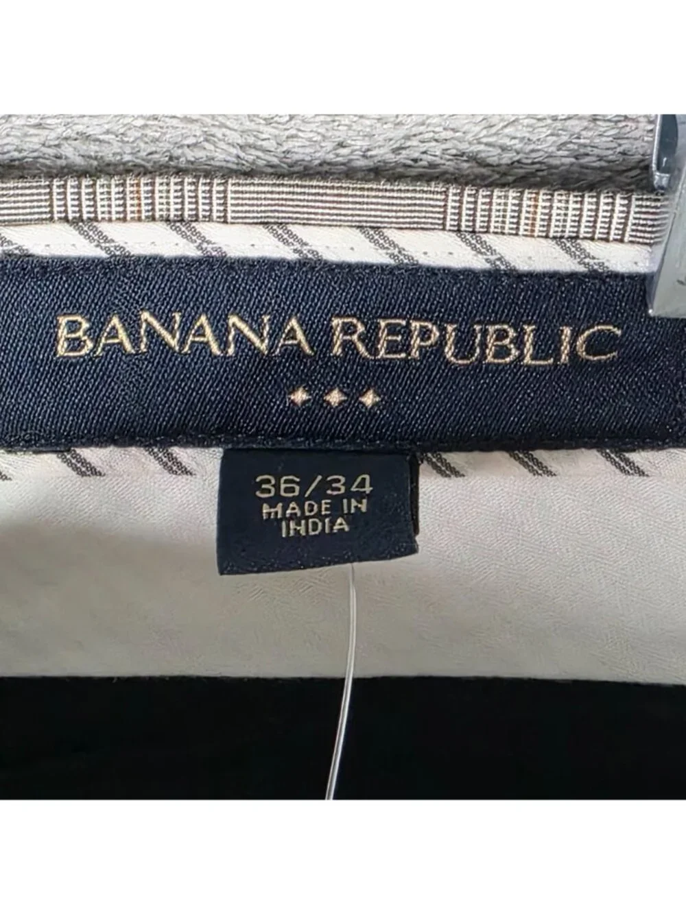 Mens Banana Republic Gray Plaid Cotton Dress Pants Flat Front Classic Fit 36x34